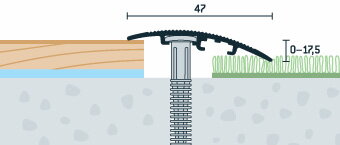 Prechodová lišta PRINZ orech regia 47 mm, nivelácia 0-17,5 mm