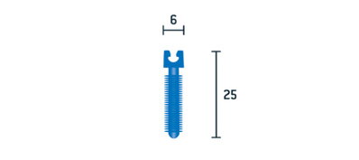 Lamelová hmoždina pre ohýbateľnú prechodovú lištu, nylon, priemer 6 mm, dĺžka 25 mm