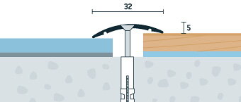 Prechodová lišta vŕtaná šampanská brúsená 32x5