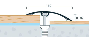 Prechodová lišta WELL wenge laurentii 50 mm, nivelácia 0-16 mm