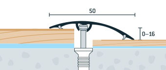 Prechodová lišta WELL limba bosco 50 mm, nivelácia 0-16 mm