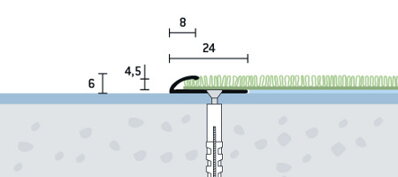 Ukovčovacia lišta vŕtaná zlatá matná 24x6 mm, hrúbka 4,5 mm