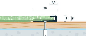 Ukovčovacia lišta vŕtaná bronzová matná 30x8 mm, hrúbka 5 mm