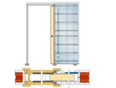 Stavebné puzdro ECLISSE LUCE jednokrídlové 700 mm, murivo