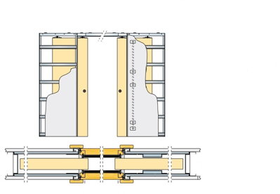 Stavebné puzdro ECLISSE LUCE dvojkrídlové 1450 mm, sadrokartón