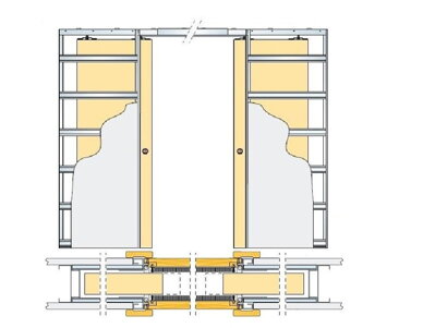 Stavebné puzdro ECLISSE dvojkrídlové 2250 mm, sadrokartón