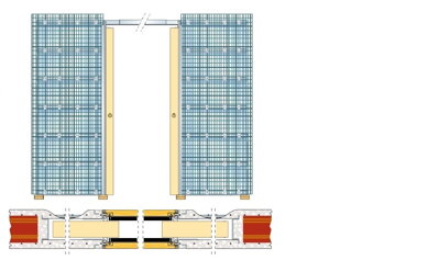 Stavebné puzdro ECLISSE SYNTESIS LINE dvojkrídlové 1230 mm, murivo