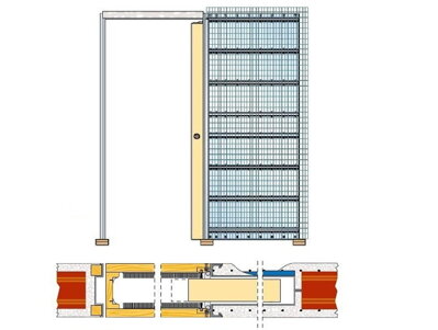 Stavebné puzdro ECLISSE SYNTESIS LINE jednokrídlové 1115 mm, murivo