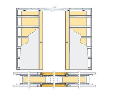 Stavebné puzdro ECLISSE SYNTESIS LINE dvojkrídlové 1230 mm, sadrokartón