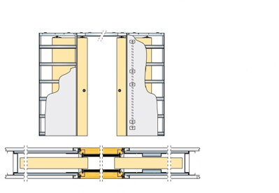 Stavebné puzdro ECLISSE SYNTESIS LUCE dvojkrídlové 1430 mm, sadrokartón