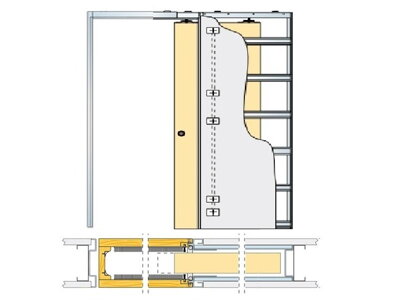 Stavebné puzdro ECLISSE SYNTESIS LUCE jednokrídlové 1115 mm, sadrokartón