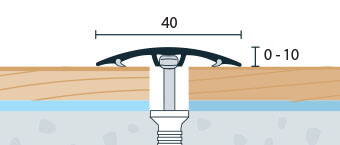 Prechodová lišta WELL čerešňa rubra 40 mm, nivelácia 0-10 mm