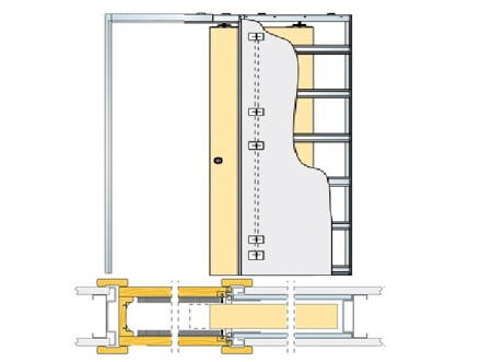 Stavebné puzdro ECLISSE LUCE jednokrídlové 900 mm, sadrokartón